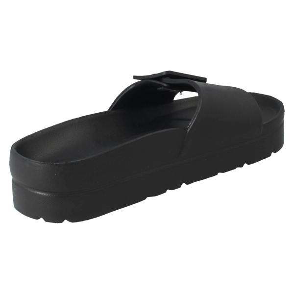 Spot On Ladies Spot On Adjustable Buckle Slip On Sliders Sandals F12098