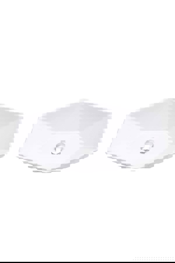 Living and Home White Bathroom Ceramic Irregular Vessle Sink