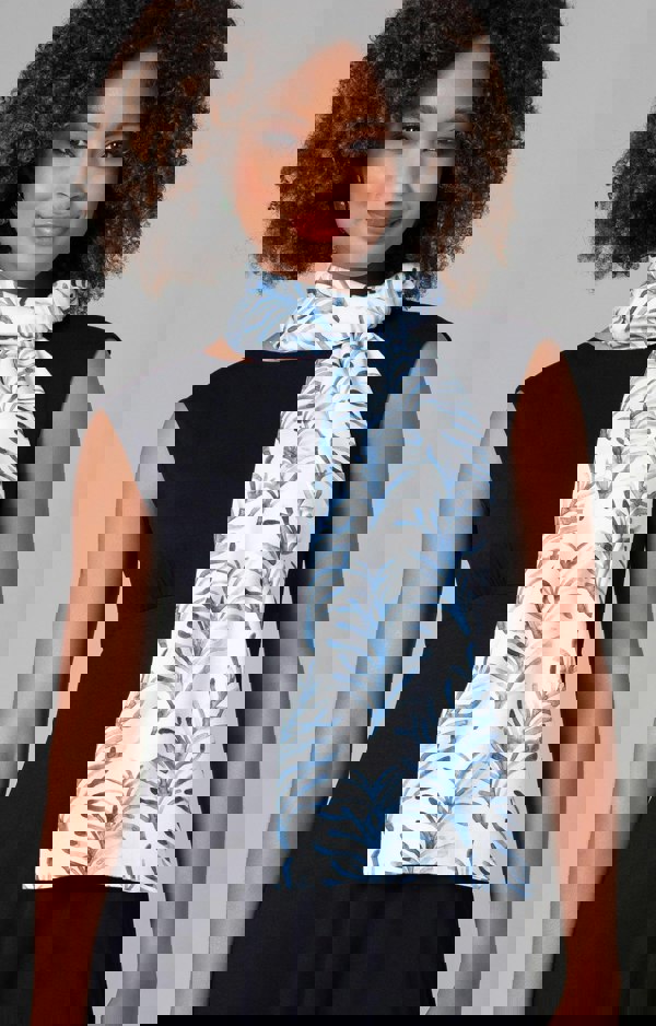 Alie Street London Azra Woven Scarf Blue and White Floral