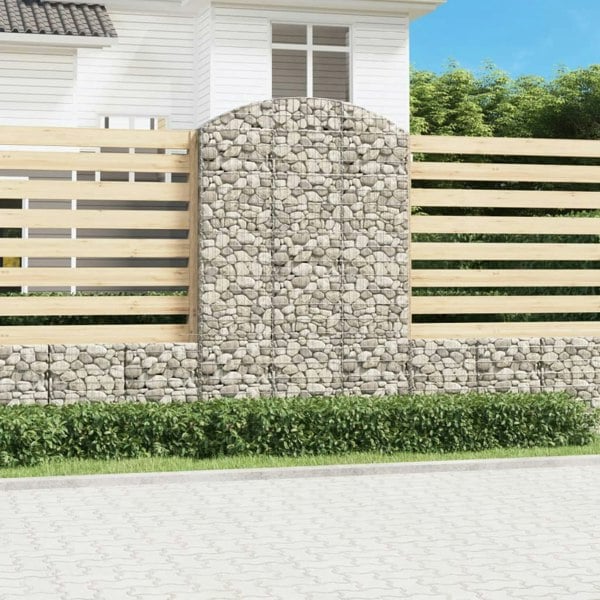 Berkfield Arched Gabion Basket 150x30x220/240 cm Galvanised Iron