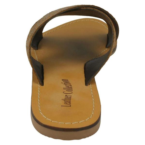 Leather Collection Ladies Leather Collection Flat Cross Over Mules F00236