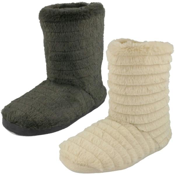 Spot On Ladies Spot On Soft Faux Fur Slipper Boots