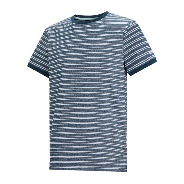 Regatta Mens Benlin Striped T-Shirt - Moonlight Denim/Grey-White - 