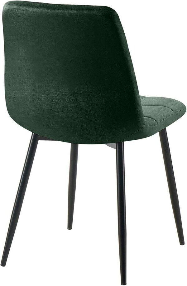 Kosy Koala Modern Grey Glass Dining Table Set with 4 Green Velvet Chairs Dining Room Furniture
