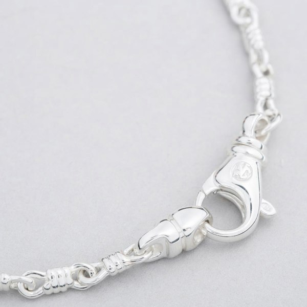 T. H. Baker Argentium Silver 7.7 Inch Fancy Chain Bracelet ARG-943025-7.7