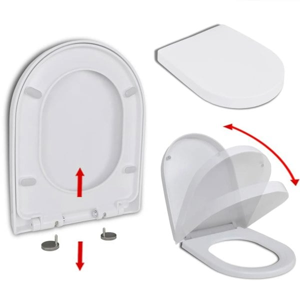 Berkfield Soft-close Toilet Seat with Quick-release Design White Square