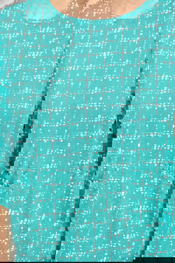 Dotted Check Print Top