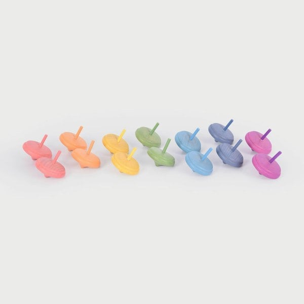 tickit Rainbow Wooden Spinning Tops