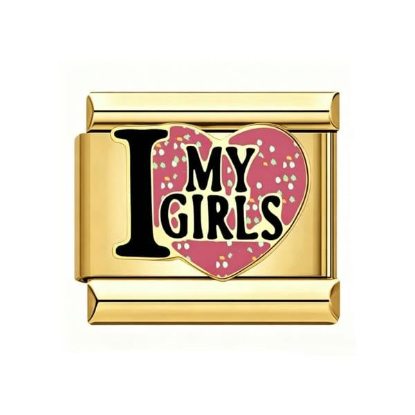 Serafina I Love My Girls | Italian Style Bracelet Charm