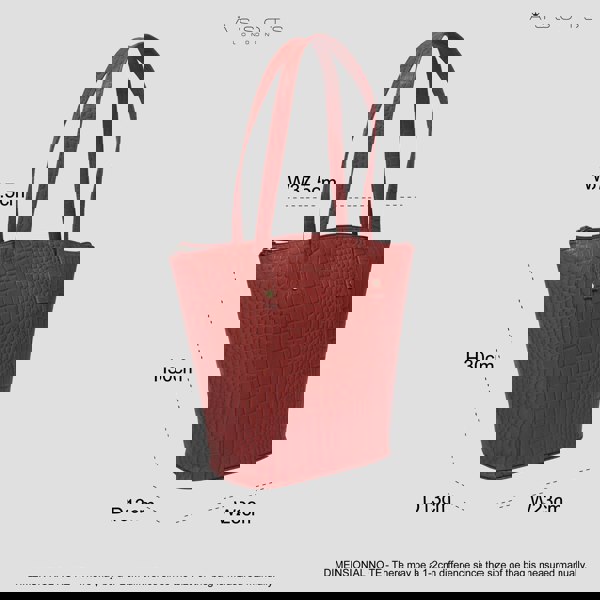 Assots London 'MELANIE' Bright Red Croc Real Leather Unlined Bucket Bag