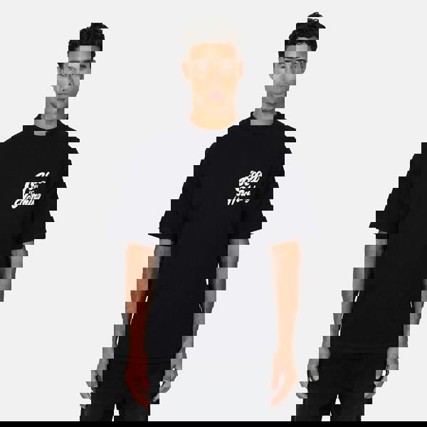 Good For Nothing  Black Oversized Puff Print T-Shirt - Black Image 1