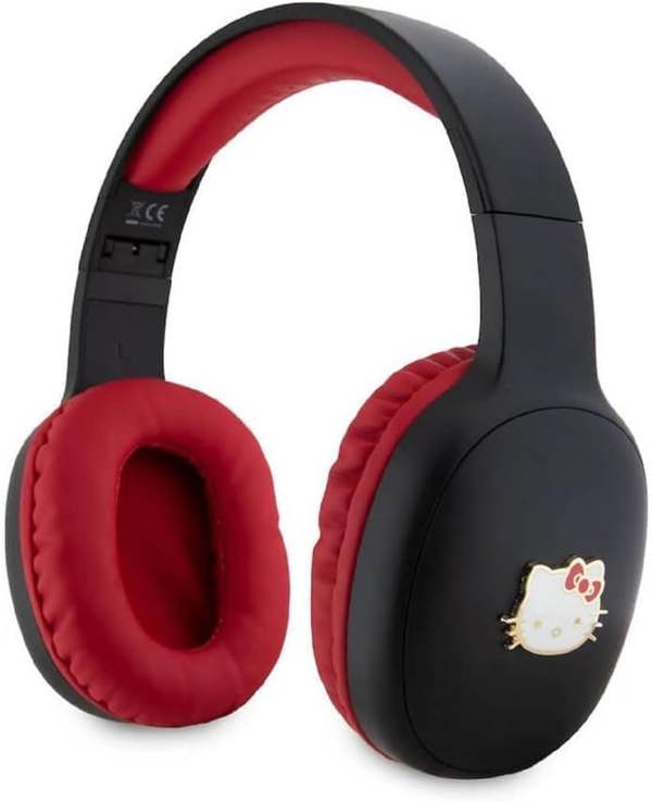 Hello Kitty Metal Logo Oval Shape Bluetooth Headphones Black - HKBHA1BKHLMK
