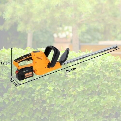 Bobobiy 20" Cordless Hedge Trimmer, 18V Electric Hedge Cutter with 51cm Dual Action Blade, 2 x 4000mAh Batteries and Brushless Motor Branches