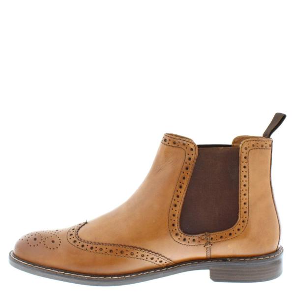 Thomas Crick Red Tape Crick Downton Brogue Mens Chelsea Pull On Leather