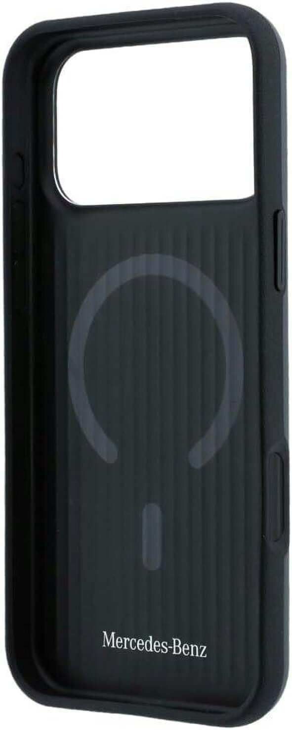 Mercedes Leather 3D MagSafe Case for iPhone 17/18 Pro 6.3" Anthracite - MEHMP18L25PEMMOA