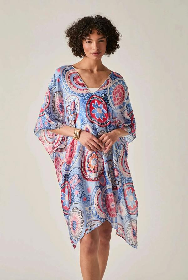 James Lakeland Blue Mandala Print Kaftan