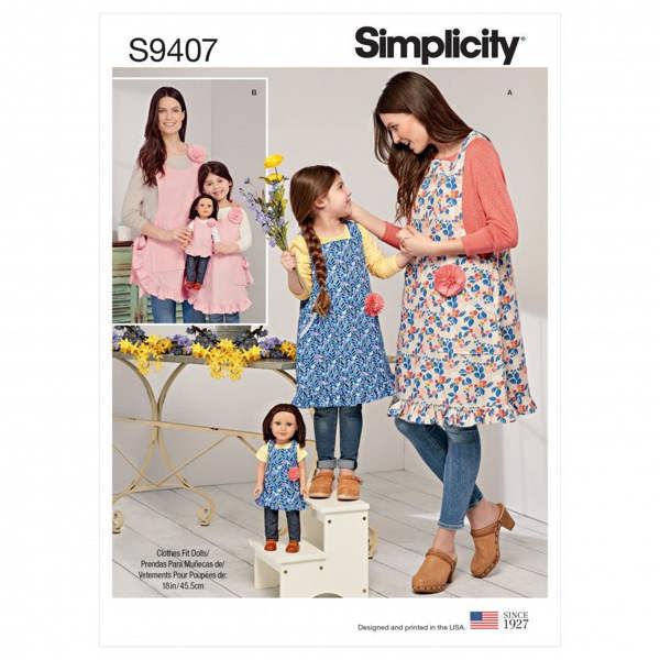 Simplicity Sewing Pattern 9407, Aprons for Kids, Women, A (S - L / S - L) - Easy