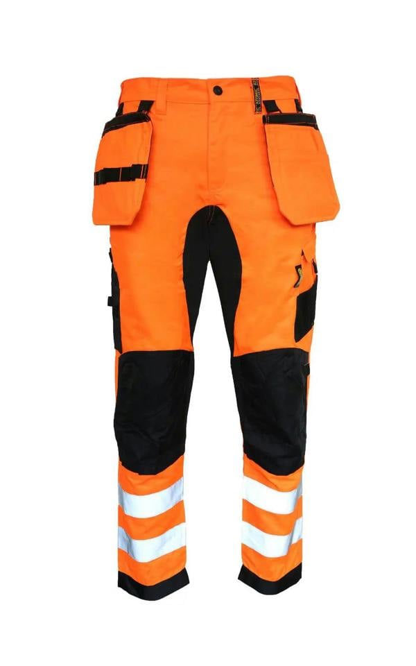 Contrast Slim Fit Stretch Hi-Vis Trouser With Removable Holster Pockets - Hi-Vis Trousers