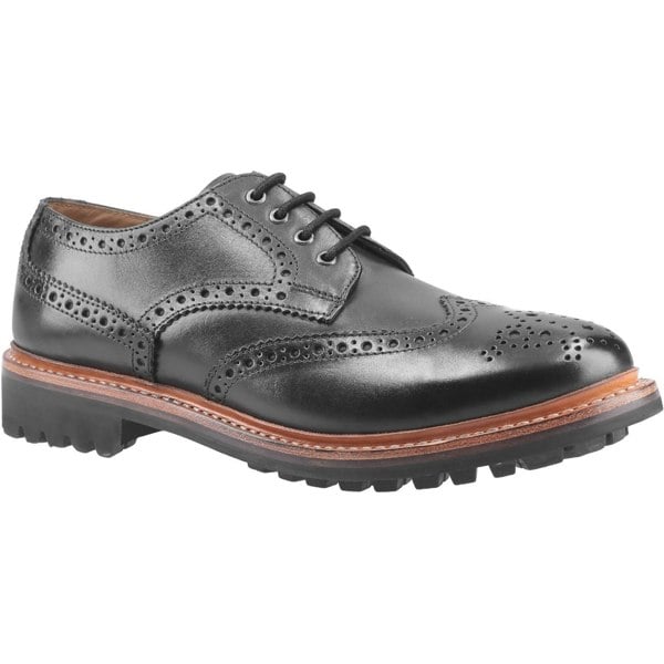 Cotswold Mens Quenington Commando Lace Up Dress Leather Shoe - Black