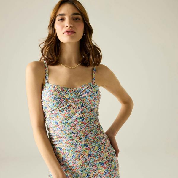 Regatta Womens/Ladies Cath Kidston Harmony Ditsy Tankini Top - Cream - 