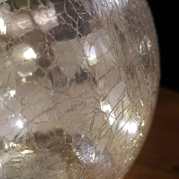 Samuel Alexander 20cm Battery Operated Warm White LED Crackle Effect Ball Christmas Decoration with Santa