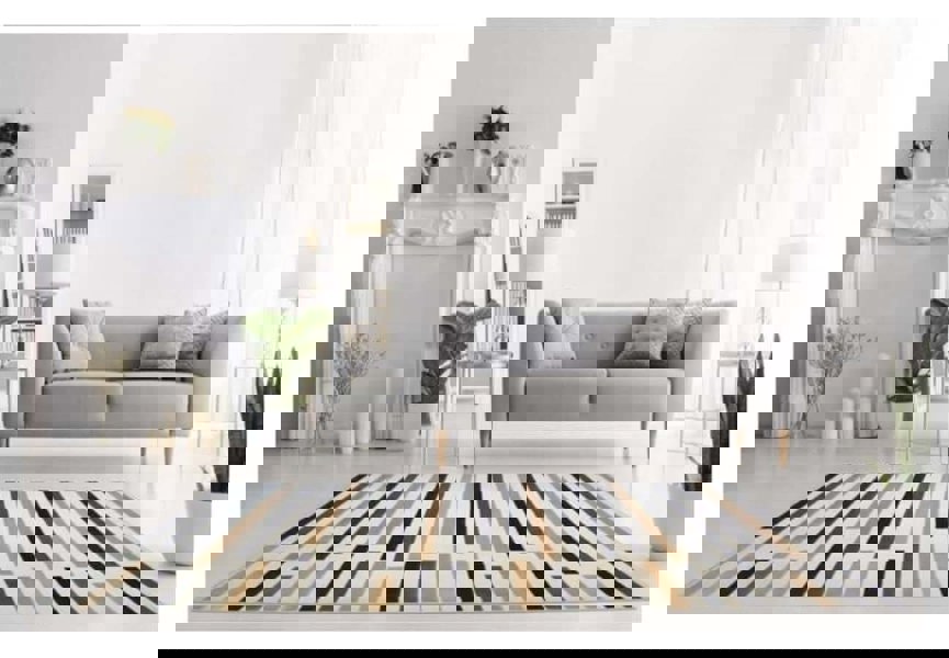 Stripe Design Luxury Area Rug in Multicolour – The Rugs