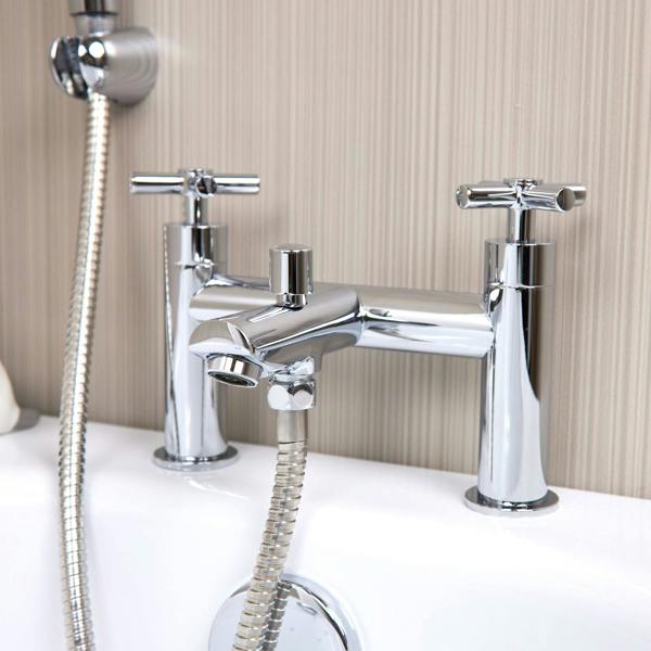 Flode Isak | Bath Shower Mixer Tap | Including Handset and Holder | Chrome