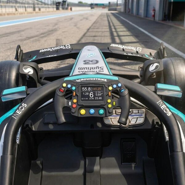 Licensed Mercedes-AMG PETRONAS F1 12V Electric Go Kart for Kids with Remote, Rear Suspension, Soft Start and 3 Speeds