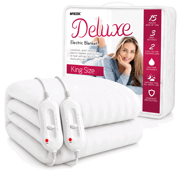 MYLEK Electric Blanket King Size Fully Heated Mattress Cover Underblanket with Elasticated Skirt
