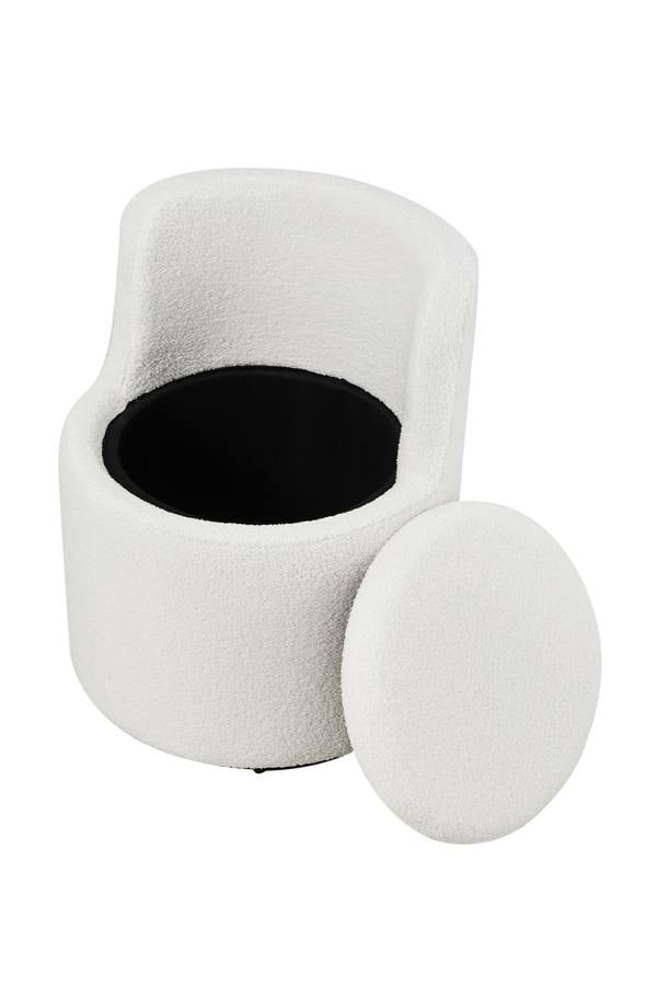 Living and Home 360° Upholstered Sherpa Swivel Chair with Storage