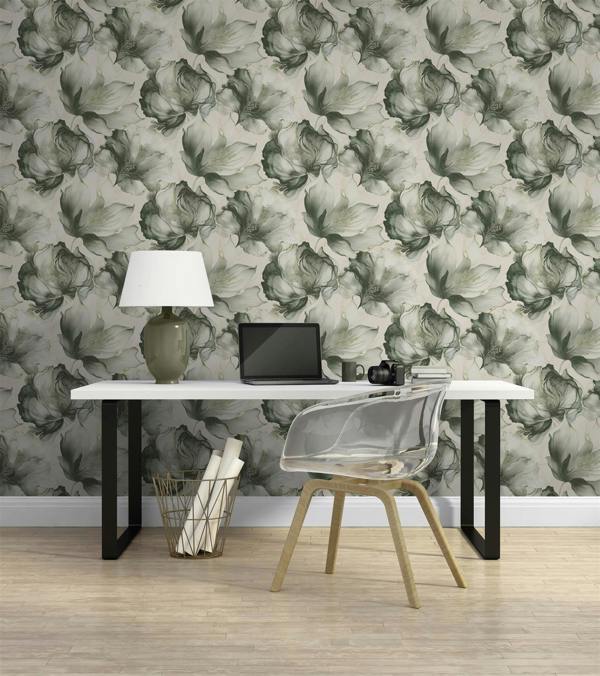 Elysian Floral Green & Gold Wallpaper image 5