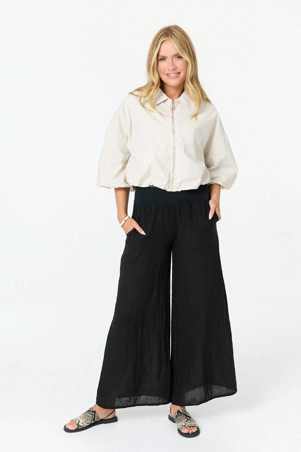 Beige | Zip Front 3/4 Sleeve Cropped Jacket