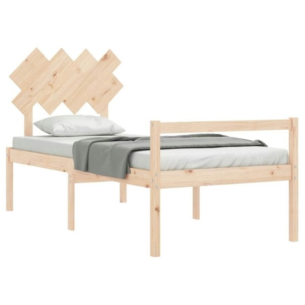 Berkfield Bed Frame with Headboard 90x200 cm Solid Wood