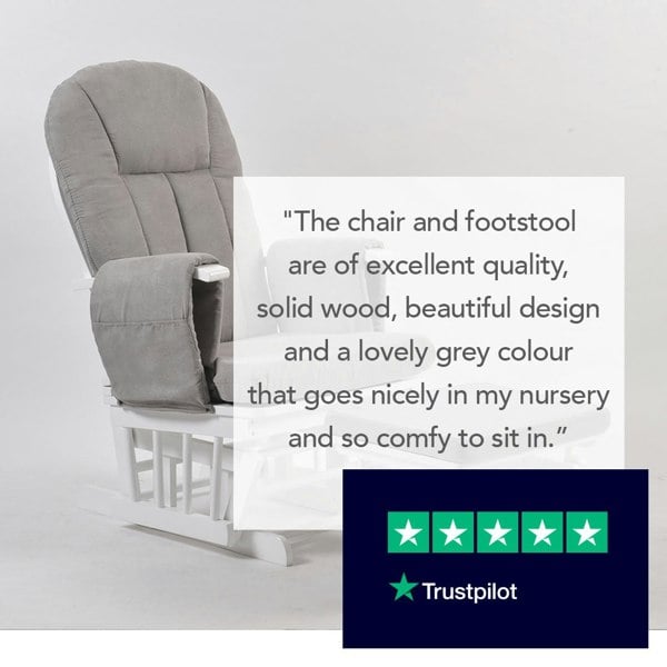 Kub Nursing Chair and Footstool - Mothercare Best Seller - White/Grey