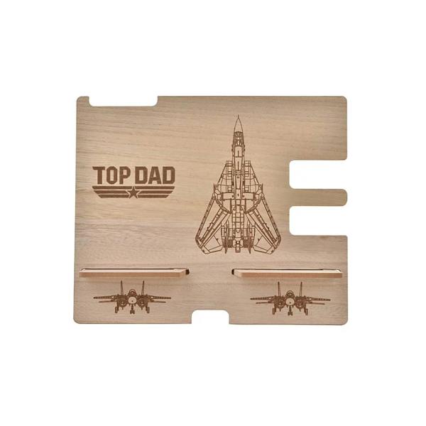 Widdop & Co Top Gun Wooden Desk Tidy Brown