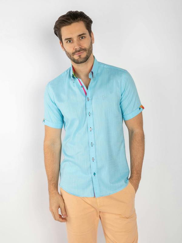 PASTEL TEXTURE SHORT SLEEVE SHIRT - Claudio Lugli Shirts