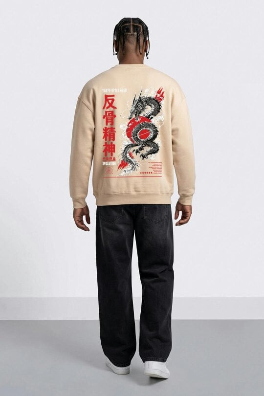London Attitude Tokyo After Dark Graphic Sweatshirt - Nude