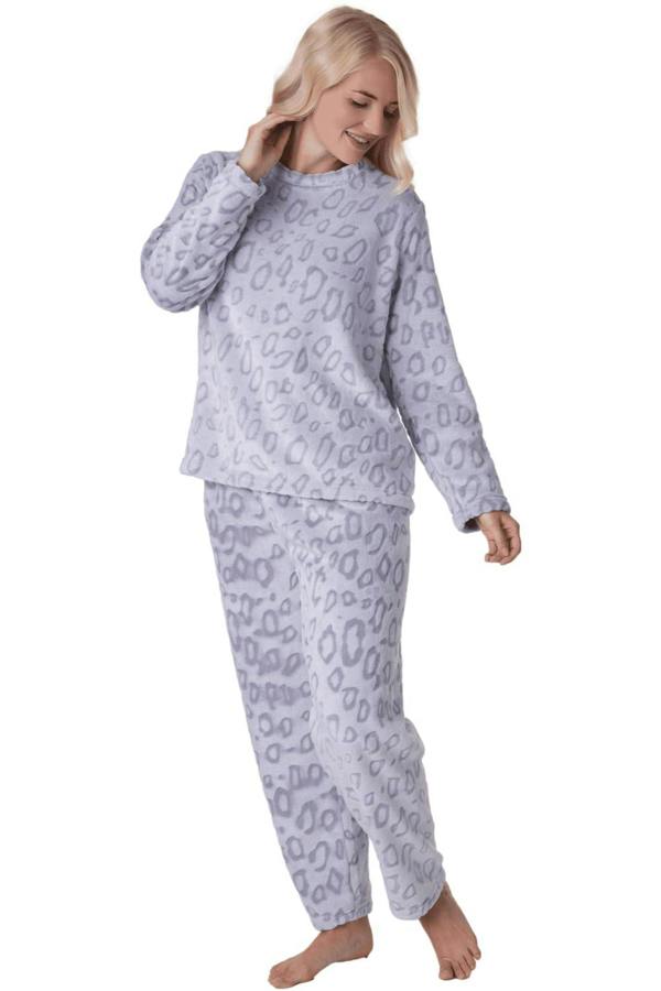 Camille Women's Supersoft Fleece Full Length Pyjama Set with Elasticated Waist