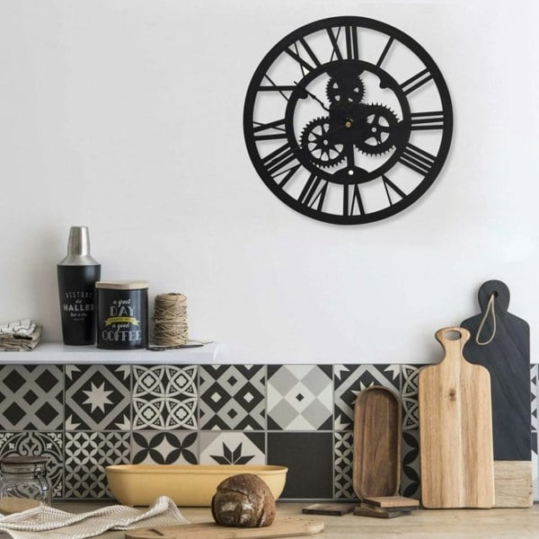 Berkfield Wall Clock Black 30 cm Acrylic