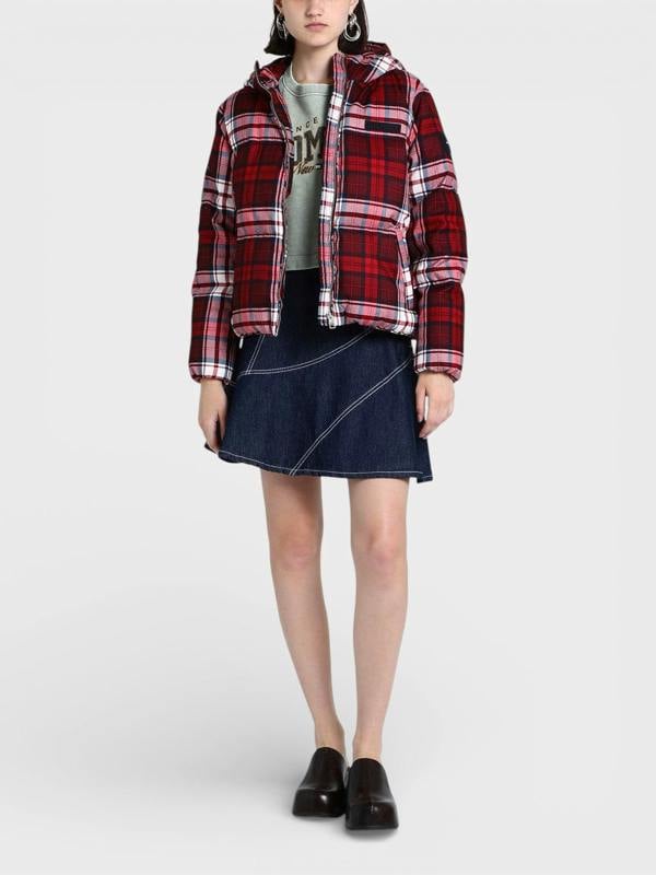 Tommy Hilfiger New York Tartan Puffer Jacket Red