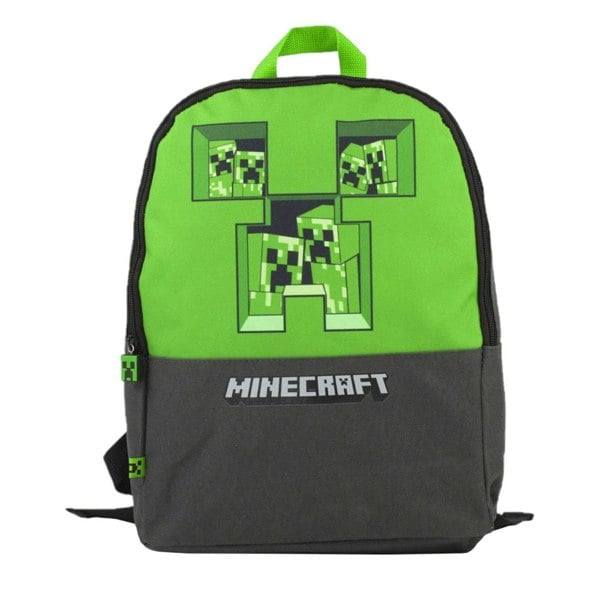 Minecraft Pixel Creeper Backpack - Grey/Green