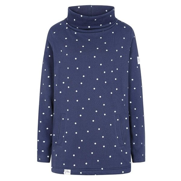 Lazy Jacks LJ20 - Roll Neck Sweatshirt - Polka Dot Twilight