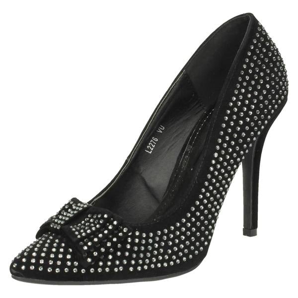 Anne Michelle Ladies Anne Michelle Diamante Bow Detail Party Shoes