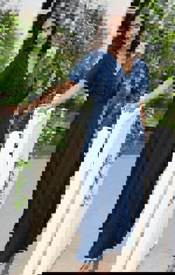 Alie Street London Waterfall Dress Petite - Navy