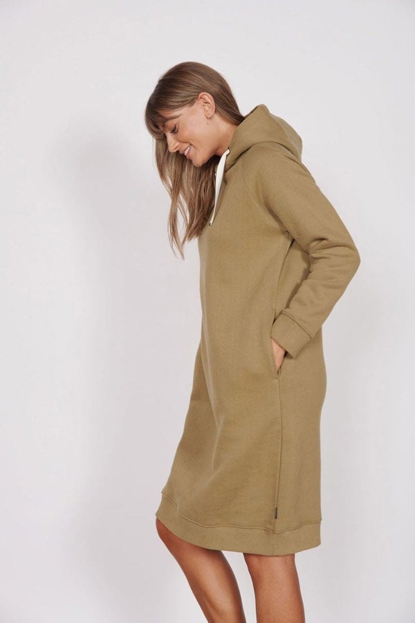 Jeetly.comPetite Adrienne Khaki Longline Sweater DressLoungewear