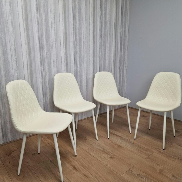 Kosy Koala Dining Chairs Set of 4 Cream Leather Kitchen Chairs