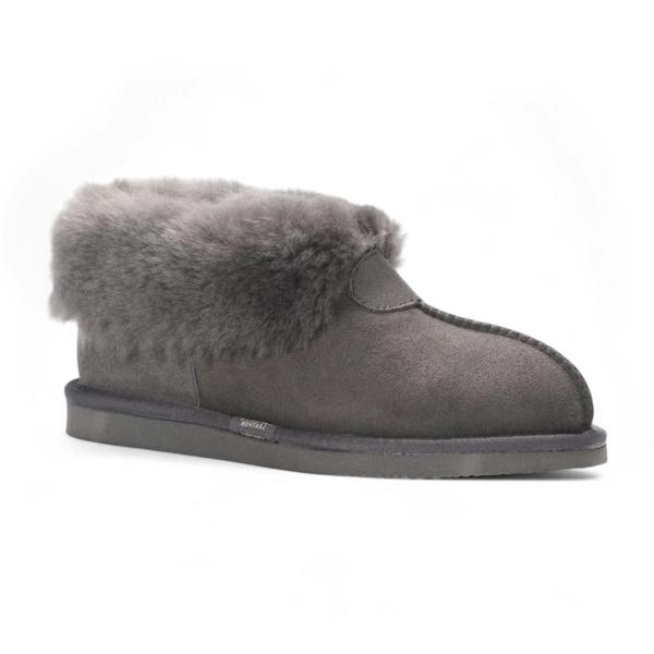 Infinity Leather Women's Sheepskin Suede Ankle Grey Slip-On Bootie Winter - Glacier