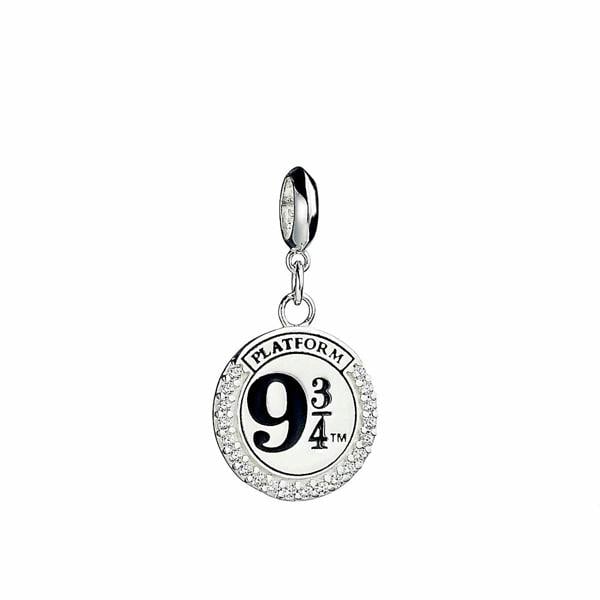 Harry Potter sterling silver Platform 9 3/4 slider charm with crystals
