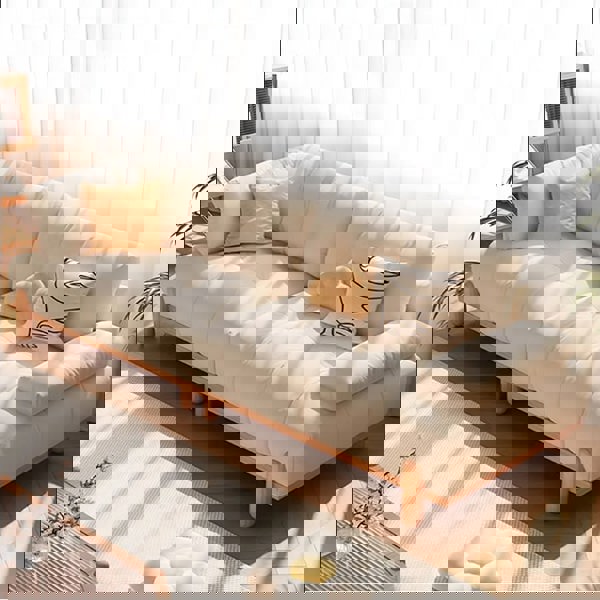 Ariadna Comfy Two Seater, Three Seater Sofa, Suede, Cream-Rit Concept-Rit Concept