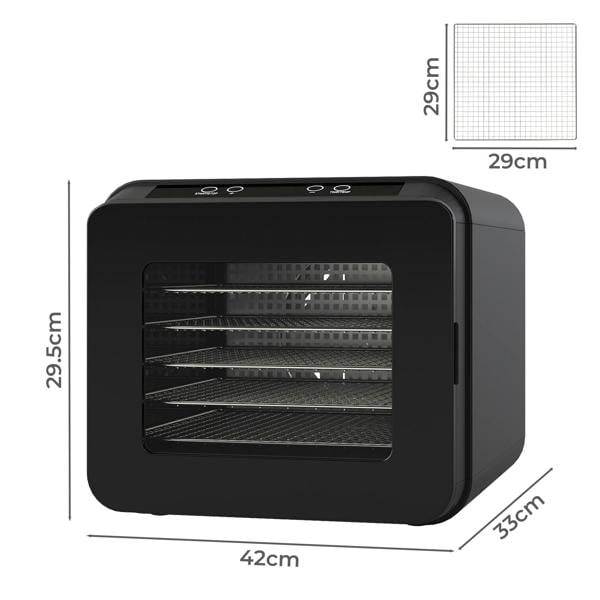 Spector Electric Food Dehydrator 6 Stainless Steel Trays Touch Control 72H Timer